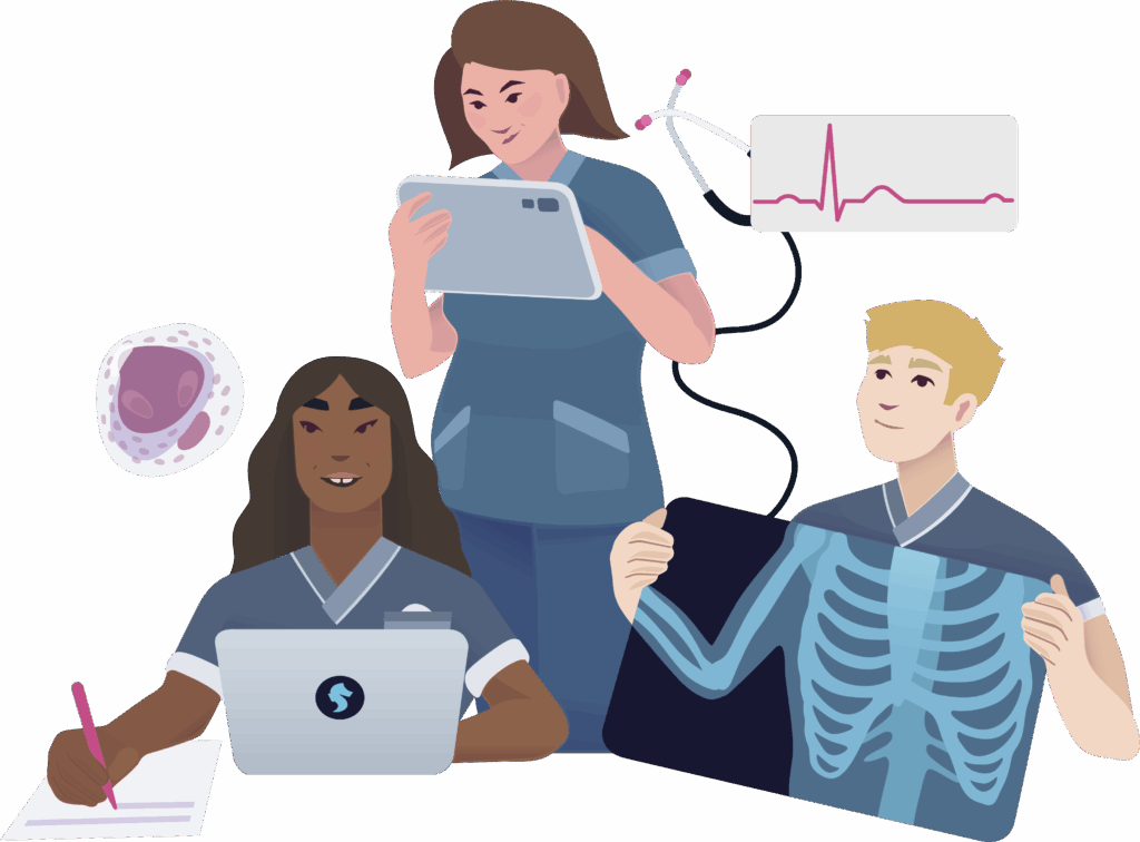 Hypocampus illustration läkarstudenter läkare
