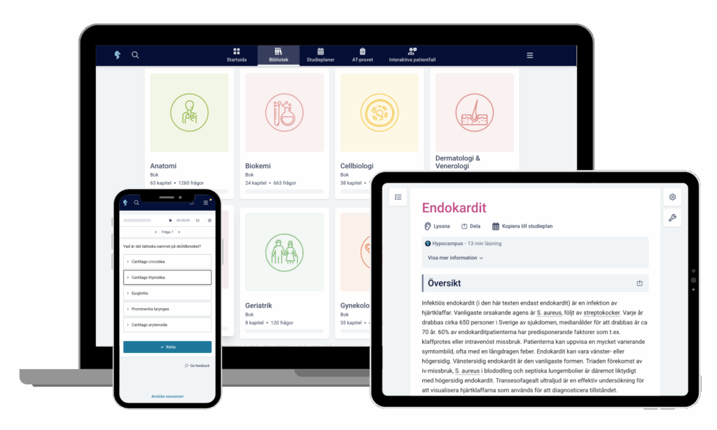 Studieplattform läkarprogrammet alla skärmar